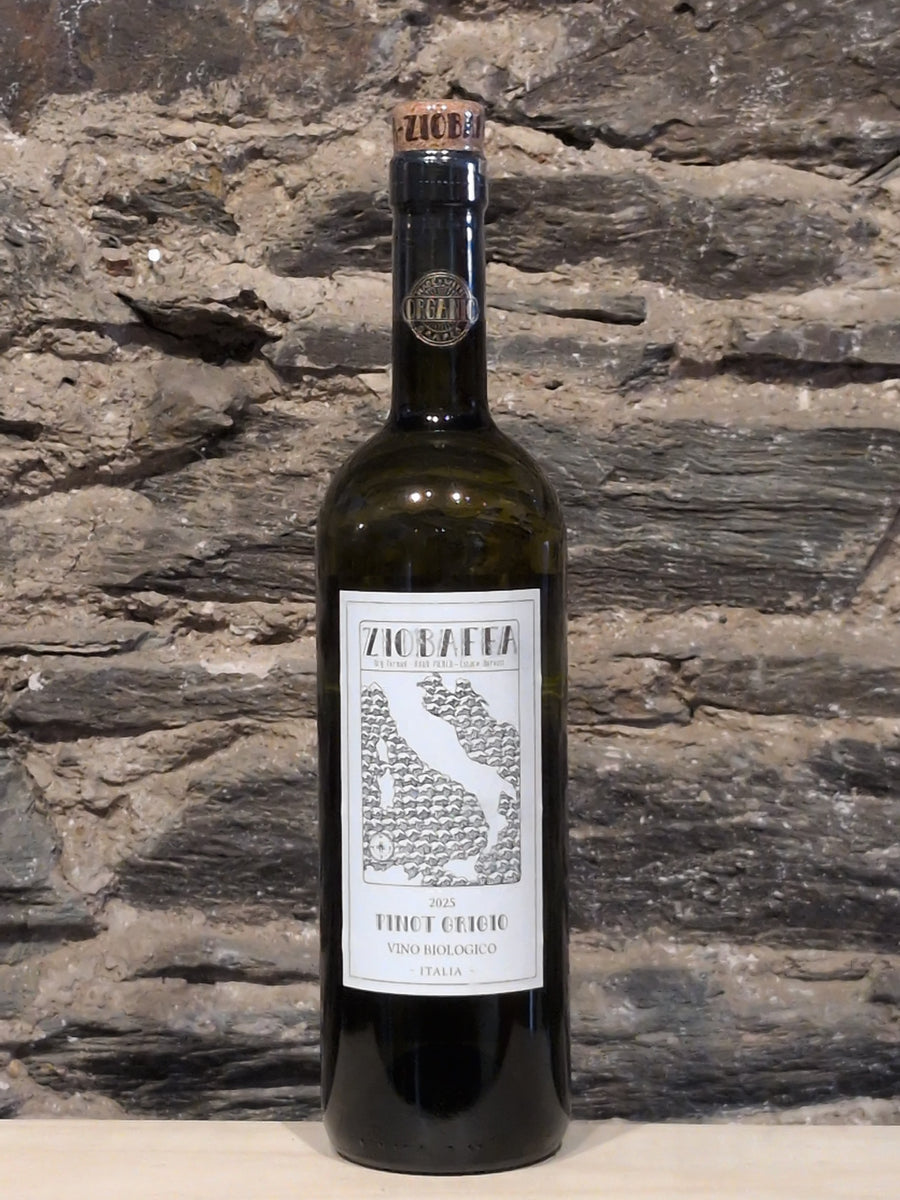 Bottle of Ziobaffa Pinot Grigio Terre Siciliane IGT Organic